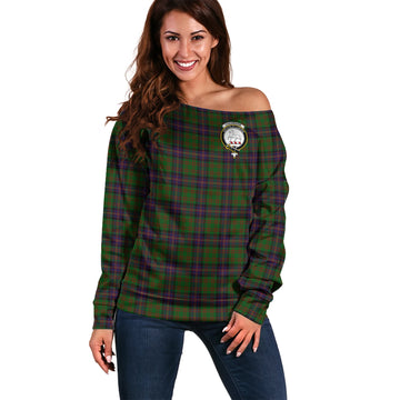 Cochrane Tartan Off Shoulder Women Sweater with Family Crest Women - Tartanvibesclothing