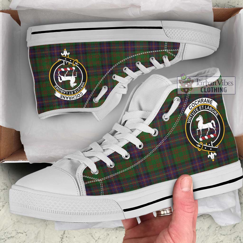 Tartan Vibes Clothing Cochrane Tartan High Top Shoes with Family Crest