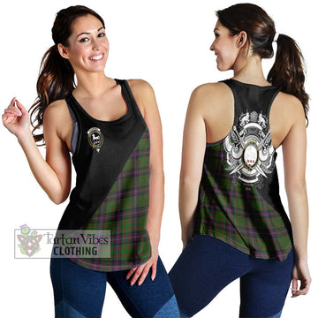Cochrane Tartan Women's Racerback Tanks with Family Crest and Military Logo Style 4XL - Tartanvibesclothing Shop