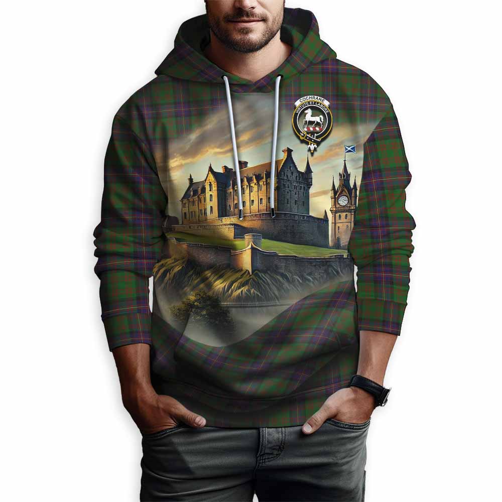 Tartan Vibes Clothing Cochrane Tartan Family Crest Hoodie with Scottish Ancient Castle Style