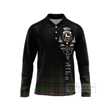 Tartan Vibes Clothing Cochrane Tartan Long Sleeve Polo Shirt Featuring Alba Gu Brath Family Crest Celtic Inspired