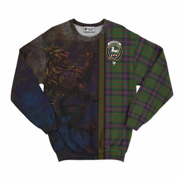 Tartan Vibes Clothing Cochrane Tartan Family Crest Sweatshirt Alba Gu Brath Be Brave Lion Ancient Style