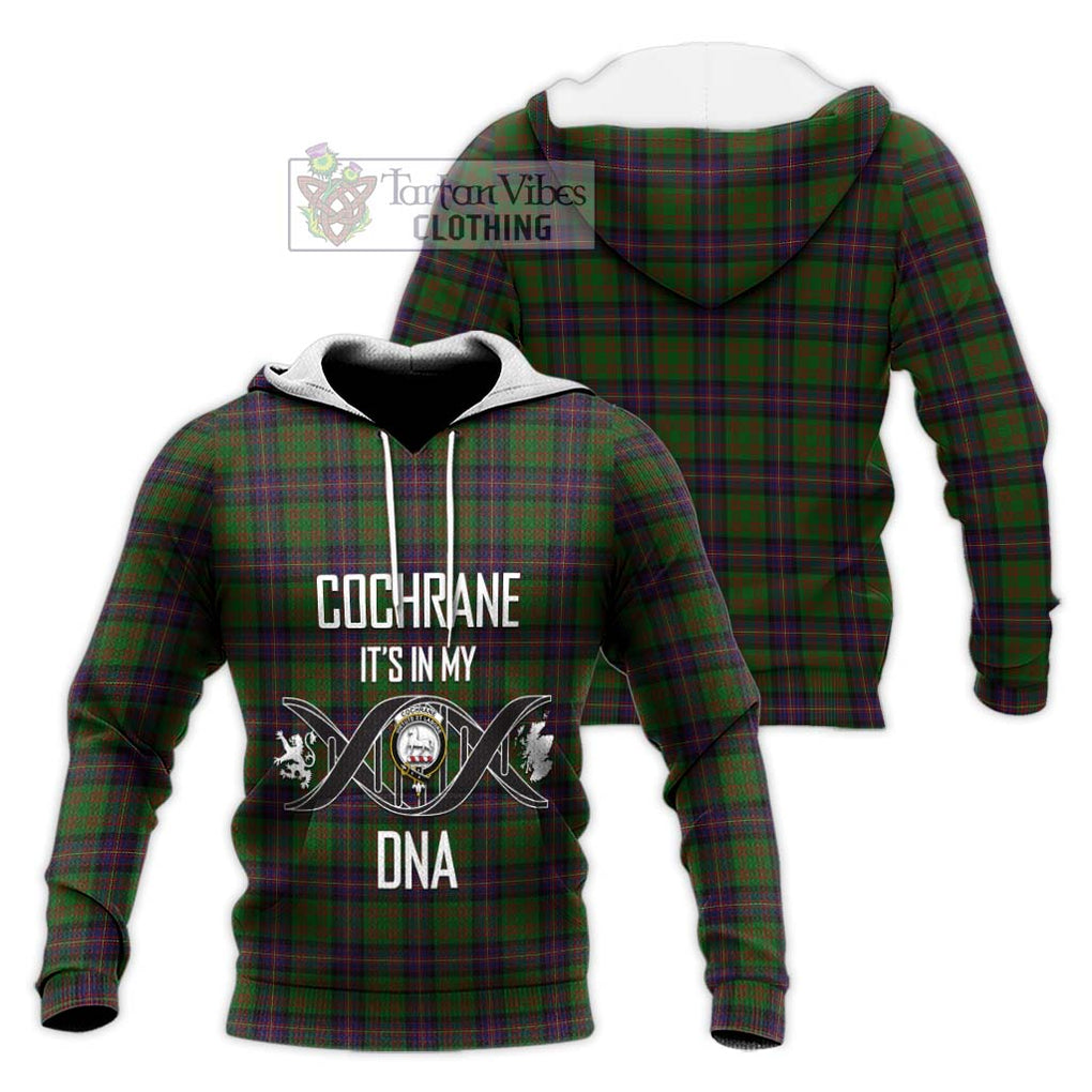 Cochrane Tartan Knitted Hoodie with Family Crest DNA In Me Style Unisex Knitted Pullover Hoodie - Tartanvibesclothing Shop