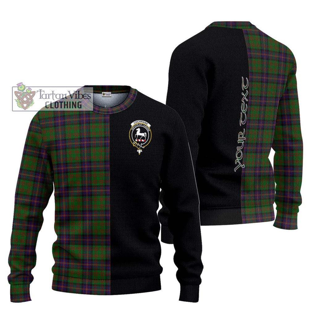 Cochrane Tartan Knitted Sweater with Family Crest and Half Of Me Style Unisex - Tartanvibesclothing Shop