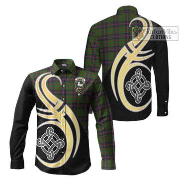 Cochrane Tartan Long Sleeve Button Shirt with Family Crest and Celtic Symbol Style