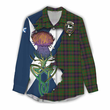 Cochrane Tartan Family Crest Women's Casual Shirt Scottish Thistle Celtic Inspired