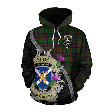 Tartan Vibes Clothing Cochrane Tartan Family Crest Cotton Hoodie Lion Rampant Royal Thistle Shield Celtic Inspired