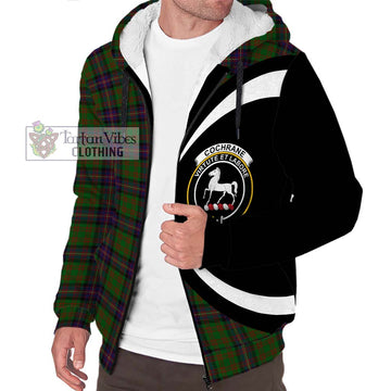 Cochrane Tartan Sherpa Hoodie with Family Crest Circle Style