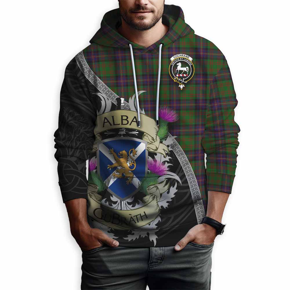 Tartan Vibes Clothing Cochrane Tartan Family Crest Hoodie Lion Rampant Royal Thistle Shield Celtic Inspired