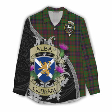 Cochrane Tartan Family Crest Women's Casual Shirt Lion Rampant Royal Thistle Shield Celtic Inspired