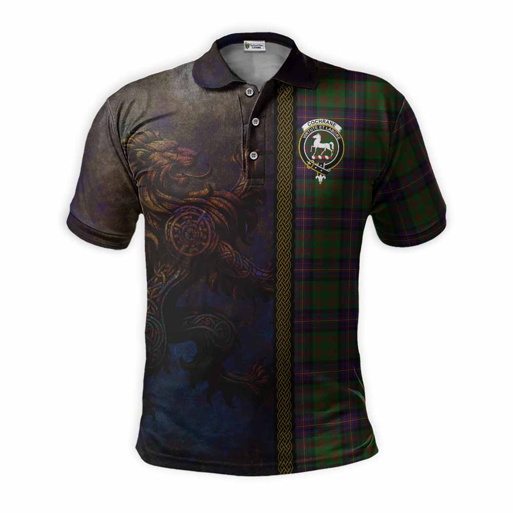 Tartan Vibes Clothing Cochrane Tartan Family Crest Polo Shirt Alba Gu Brath Be Brave Lion Ancient Style