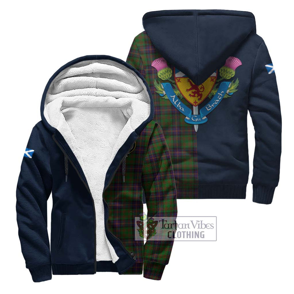 Tartan Vibes Clothing Cochrane Tartan Sherpa Hoodie with Scottish Lion Royal Arm Half Style