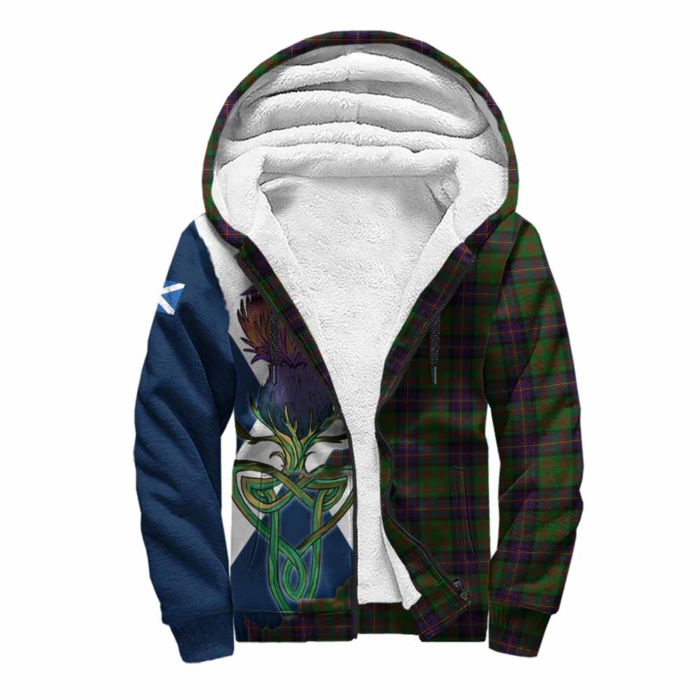 Tartan Vibes Clothing Cochrane Tartan Family Crest Sherpa Hoodie Scottish Thistle Celtic Inspired