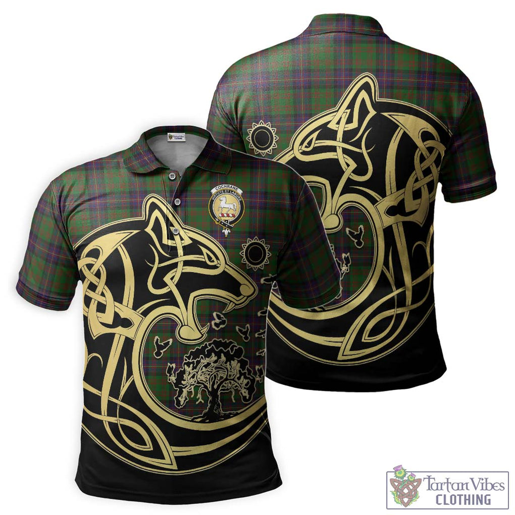 Cochrane Tartan Polo Shirt with Family Crest Celtic Wolf Style Kid - Tartan Vibes Clothing