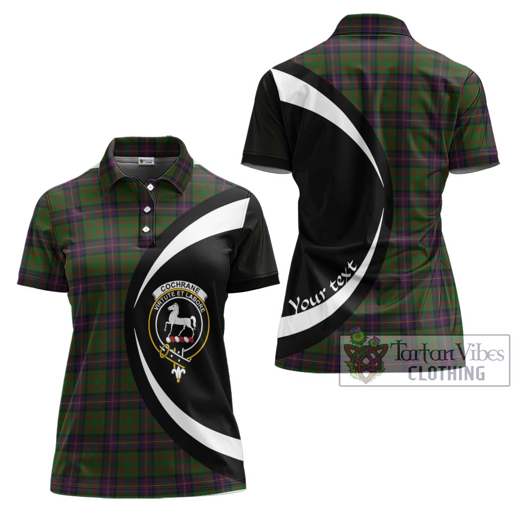 Cochrane Tartan Women's Polo Shirt with Family Crest Circle Style Women - Tartan Vibes Clothing