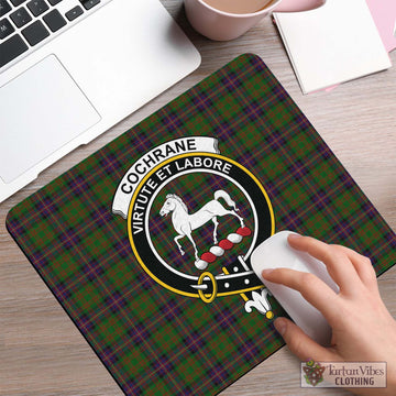Tartan Vibes Clothing Cochrane Tartan Mouse Pad with Family Crest
