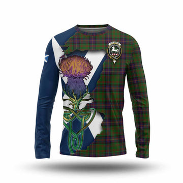 Tartan Vibes Clothing Cochrane Tartan Family Crest Long Sleeve T-Shirt Scottish Thistle Celtic Inspired