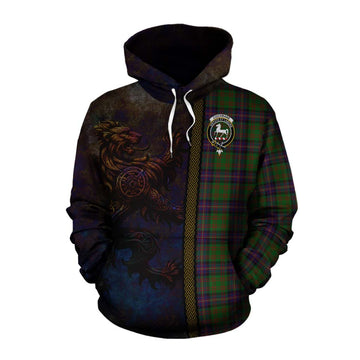 Tartan Vibes Clothing Cochrane Tartan Family Crest Cotton Hoodie Alba Gu Brath Be Brave Lion Ancient Style
