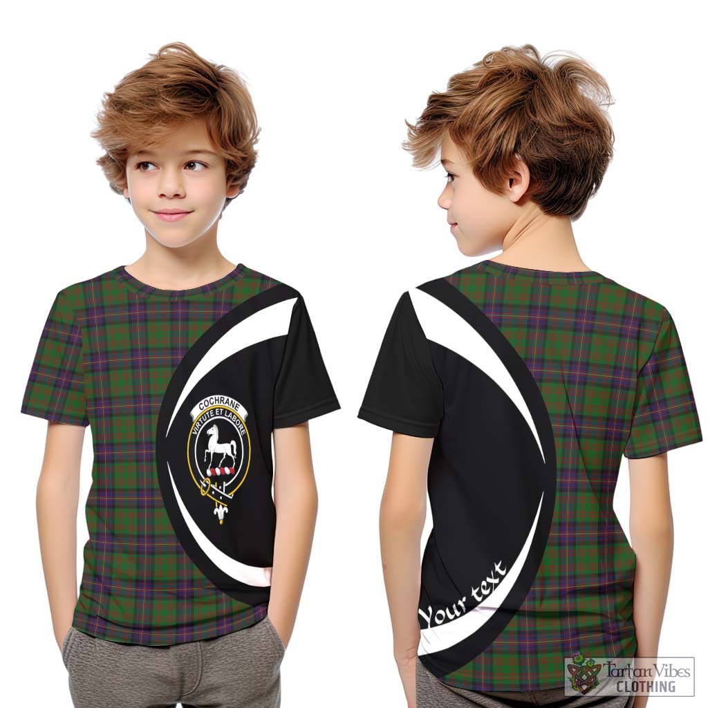 Cochrane Tartan Kid T-Shirt with Family Crest Circle Style Youth XL Size14 - Tartan Vibes Clothing