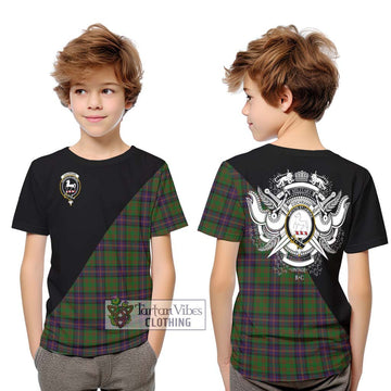 Cochrane Tartan Kid T-Shirt with Family Crest and Military Logo Style
