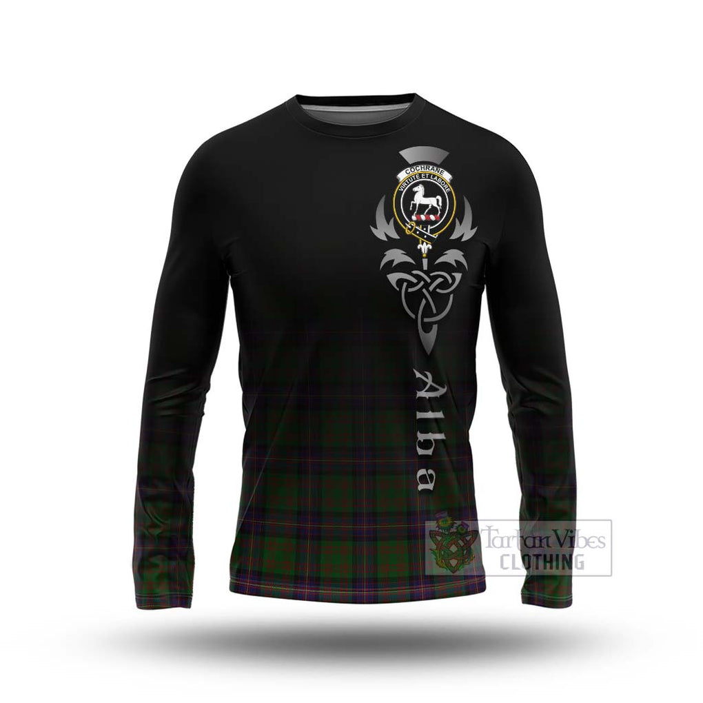 Tartan Vibes Clothing Cochrane Tartan Long Sleeve T-Shirt Featuring Alba Gu Brath Family Crest Celtic Inspired