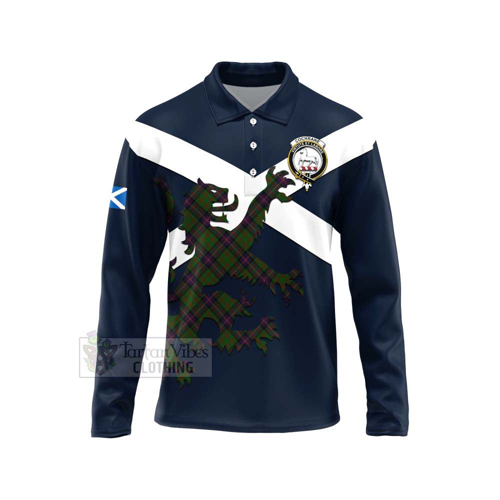 Tartan Vibes Clothing Cochrane Tartan Lion Rampant Long Sleeve Polo Shirt – Proudly Display Your Heritage with Alba Gu Brath and Clan Name