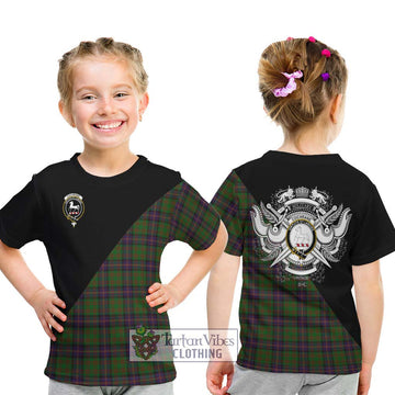 Cochrane Tartan Kid T-Shirt with Family Crest and Military Logo Style