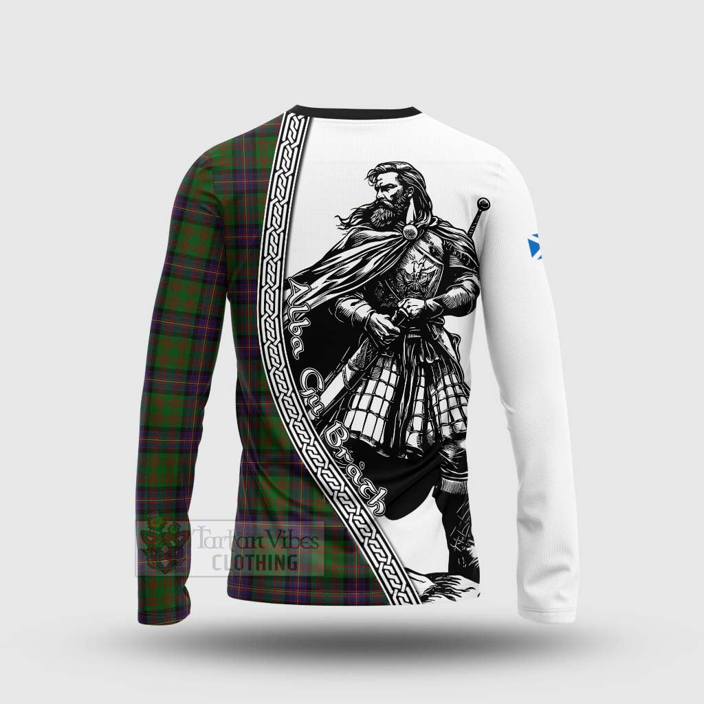 Tartan Vibes Clothing Cochrane Tartan Clan Crest Long Sleeve T-Shirt with Highlander Warrior Celtic Style