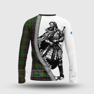 Tartan Vibes Clothing Cochrane Tartan Clan Crest Long Sleeve T-Shirt with Highlander Warrior Celtic Style