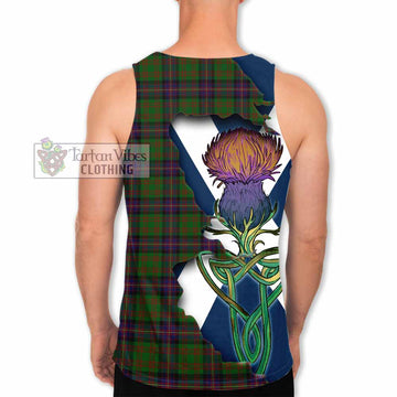 Tartan Vibes Clothing Cochrane Tartan Family Crest Men's Tank Top Scottish Thistle Celtic Inspired