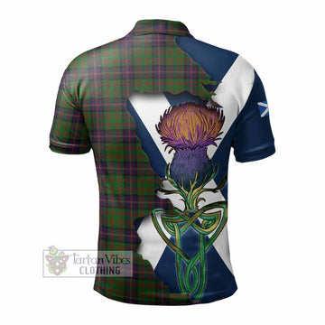 Cochrane Tartan Family Crest Polo Shirt Scottish Thistle Celtic Inspired