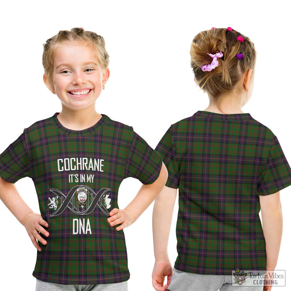 Cochrane Tartan Kid T-Shirt with Family Crest DNA In Me Style - Tartanvibesclothing Shop
