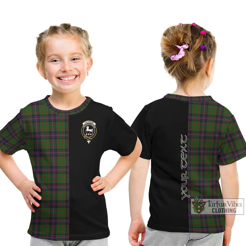 Cochrane Tartan Kid T-Shirt with Family Crest and Half Of Me Style - Tartanvibesclothing Shop