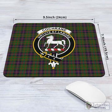 Tartan Vibes Clothing Cochrane Tartan Mouse Pad with Family Crest