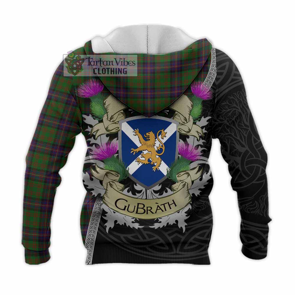 Tartan Vibes Clothing Cochrane Tartan Family Crest Knitted Hoodie Lion Rampant Royal Thistle Shield Celtic Inspired