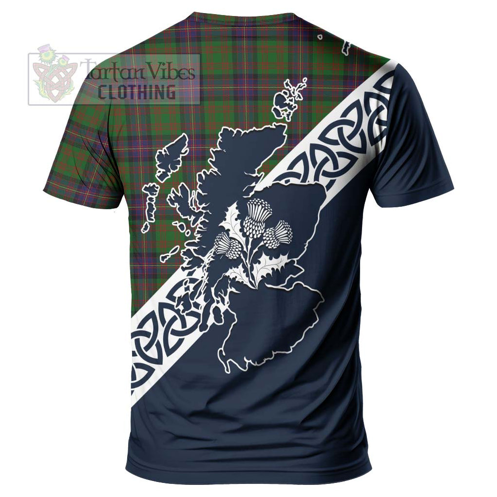 Cochrane Tartan T-Shirt Featuring Thistle and Scotland Map - Tartanvibesclothing Store