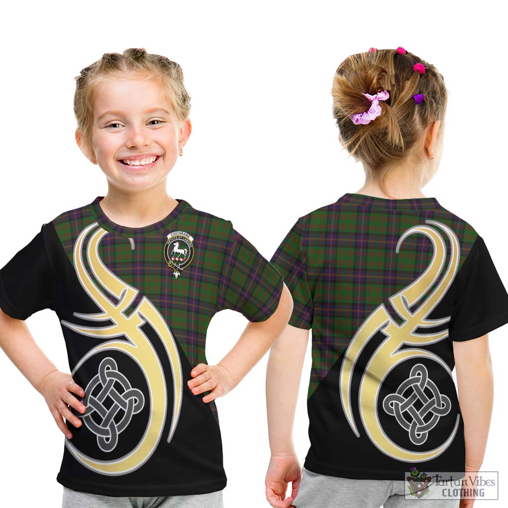 Cochrane Tartan Kid T-Shirt with Family Crest and Celtic Symbol Style - Tartan Vibes Clothing