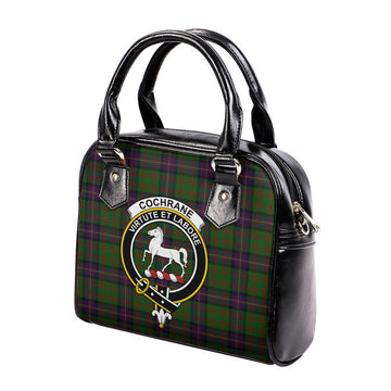 Cochrane Tartan Shoulder Handbags with Family Crest