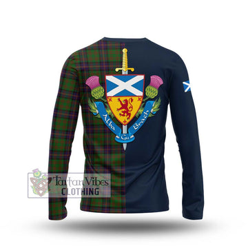 Tartan Vibes Clothing Cochrane Tartan Long Sleeve T-Shirt with Scottish Lion Royal Arm Half Style