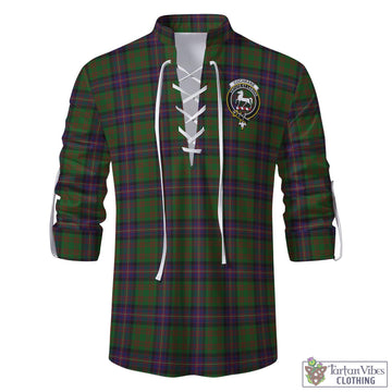 Cochrane Tartan Men's Scottish Traditional Jacobite Ghillie Kilt Shirt with Family Crest