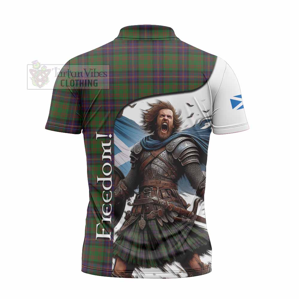 Tartan Vibes Clothing Cochrane Crest Tartan Zipper Polo Shirt Inspired by the Freedom of Scottish Warrior