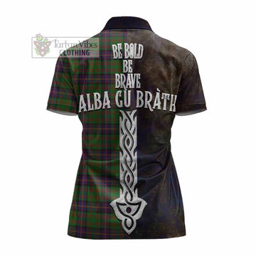 Cochrane Tartan Family Crest Women's Polo Shirt Alba Gu Brath Be Brave Lion Ancient Style