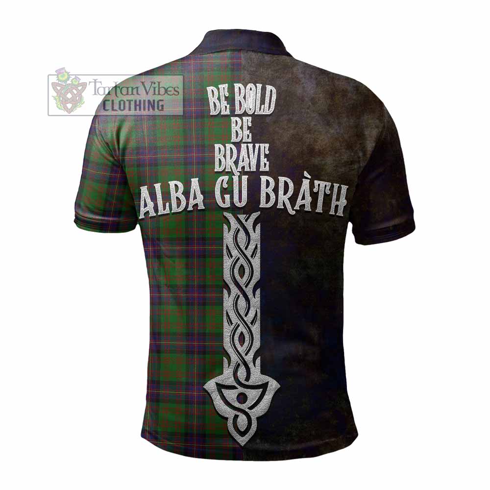 Tartan Vibes Clothing Cochrane Tartan Family Crest Polo Shirt Alba Gu Brath Be Brave Lion Ancient Style