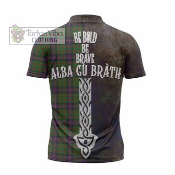 Cochrane Tartan Family Crest Zipper Polo Shirt Alba Gu Brath Be Brave Lion Ancient Style