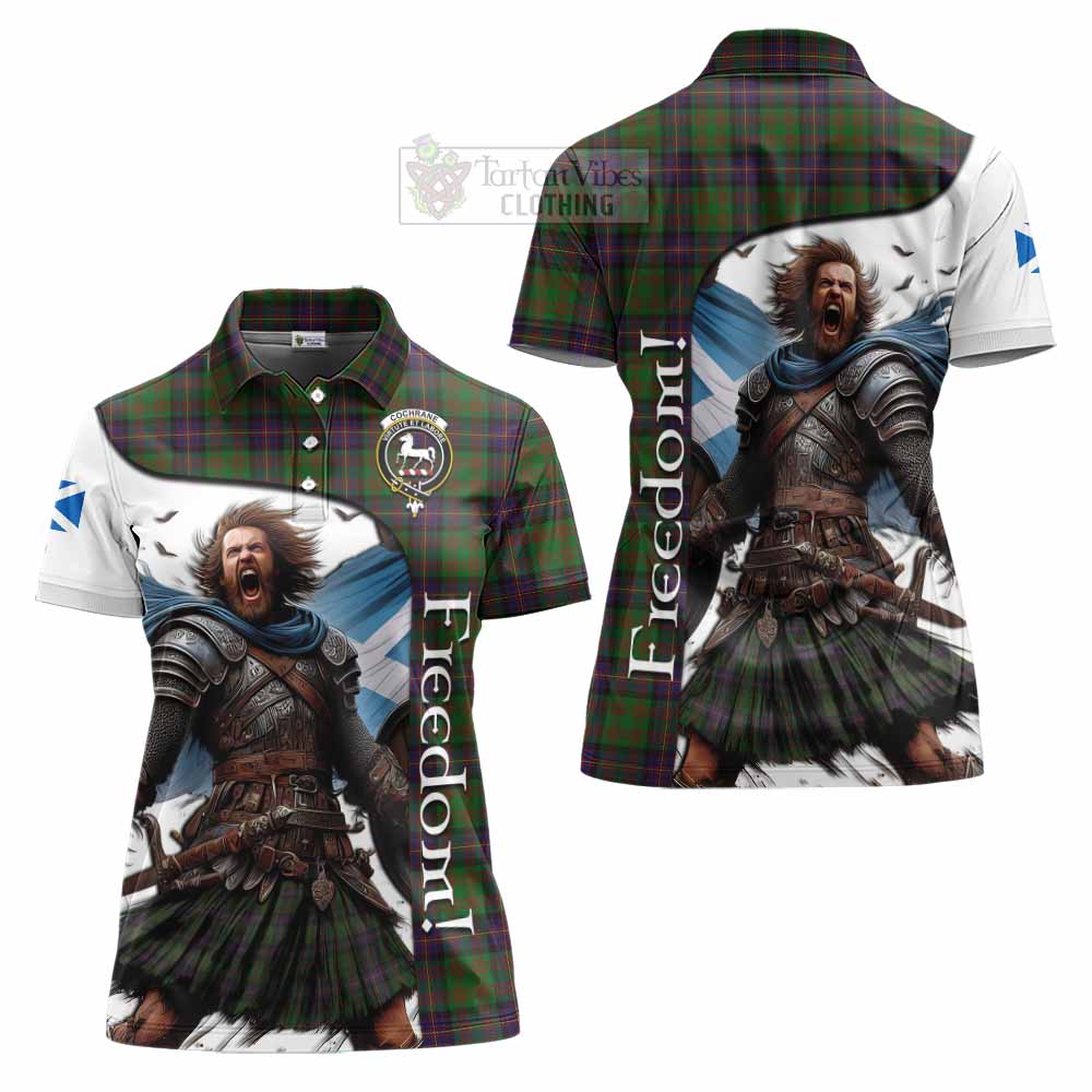Tartan Vibes Clothing Cochrane Crest Tartan Women's Polo Shirt Inspired by the Freedom of Scottish Warrior