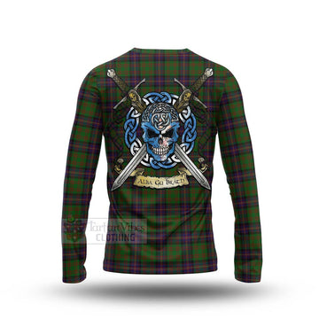 Tartan Vibes Clothing Cochrane Tartan Long Sleeve T-Shirt with Family Crest Celtic Skull Style
