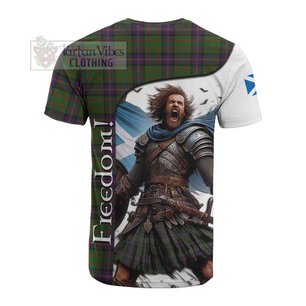 Tartan Vibes Clothing Cochrane Crest Tartan Cotton T-shirt Inspired by the Freedom of Scottish Warrior