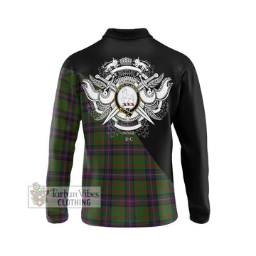 Cochrane Tartan Long Sleeve Polo Shirt with Family Crest and Military Logo Style - Tartanvibesclothing Shop