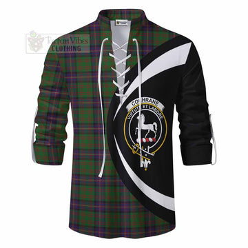 Tartan Vibes Clothing Cochrane Tartan Ghillie Kilt Shirt with Family Crest Circle Style