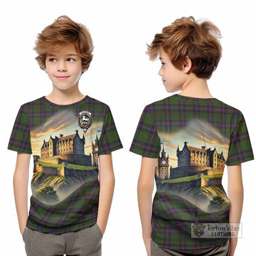 Cochrane Tartan Family Crest Kid T-Shirt with Scottish Ancient Castle Style